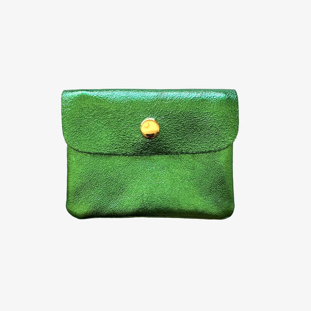Portemonnaie-Leder-Electro-Rainbow-Muenz-Kartenetui-11x8x2cm-Metallic-Gruen-Produktansicht
