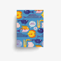 Postkarte / Happy Birthday Fische
