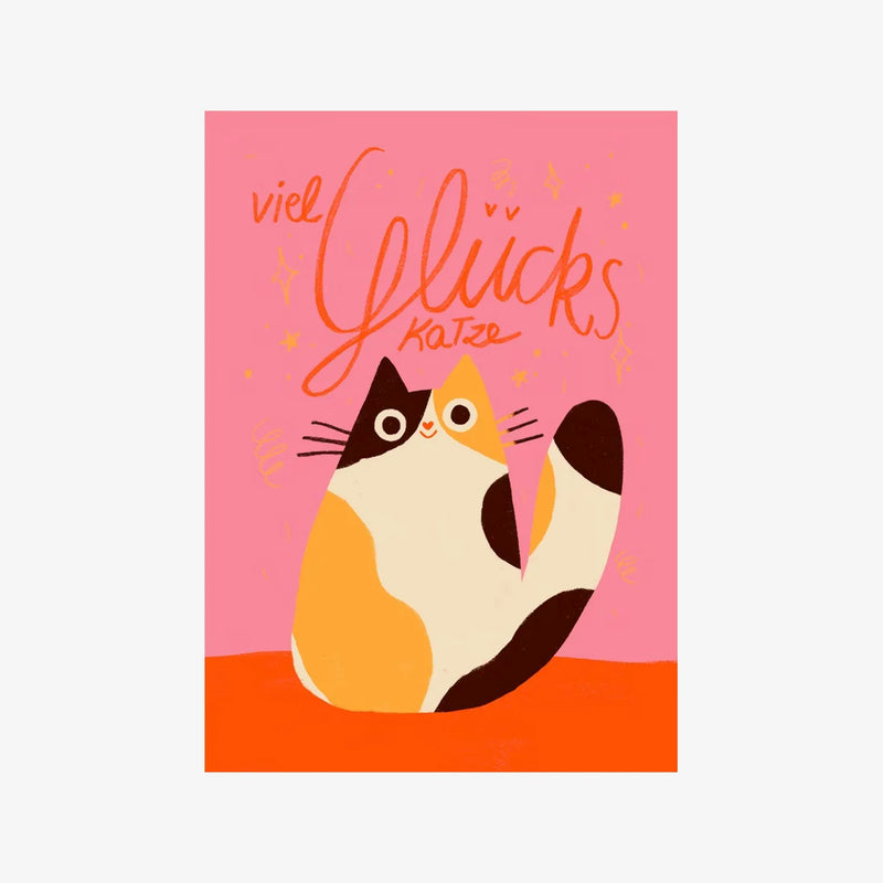 Postkarte / 93 / Viel Glückskatze