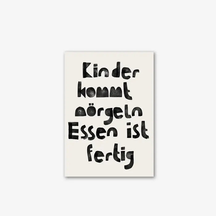 Postkarte / Kinder kommt nörgeln, essen ist fertig
