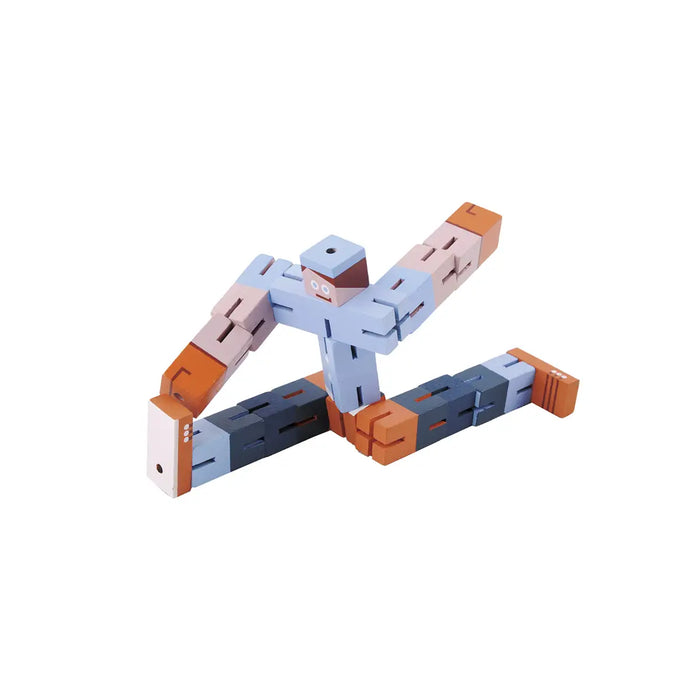 "Puzzle Boy" / aus Holz, blau, orange, hellblau / IQ-Test