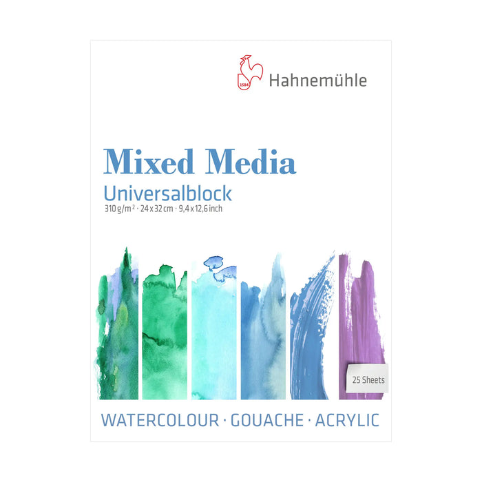 Mixed Media / Universalblock / 310 g/m² / feinkörnige Oberflächenstruktur / naturweiß / 24x32cm
