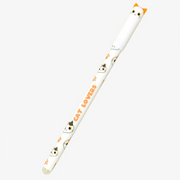Radierbarer-Stift-mit-Katzen-Print-Weiss-Orange-Cat-Lovers-Produktansicht