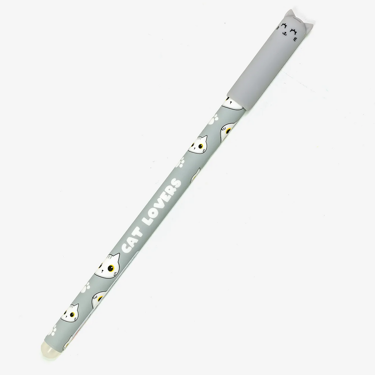 Radierbarer-Stift-mit-Katzen-Print-grau-Cat-Lovers-Produktansicht