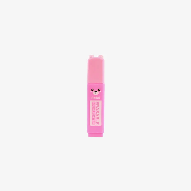Radierbarer-_Stift-Textmarker-Pink-Baer-Macaron-Produktansicht