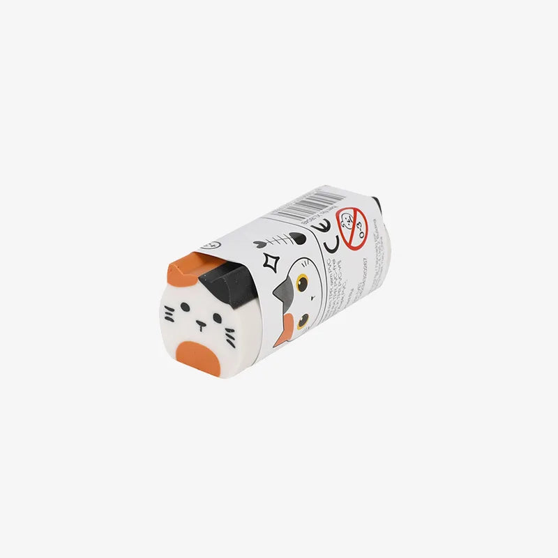 Radiergummi-Cat-lover-weiss-orange-2_5x6x2_5cm-Pvc-Mit-Banderolle