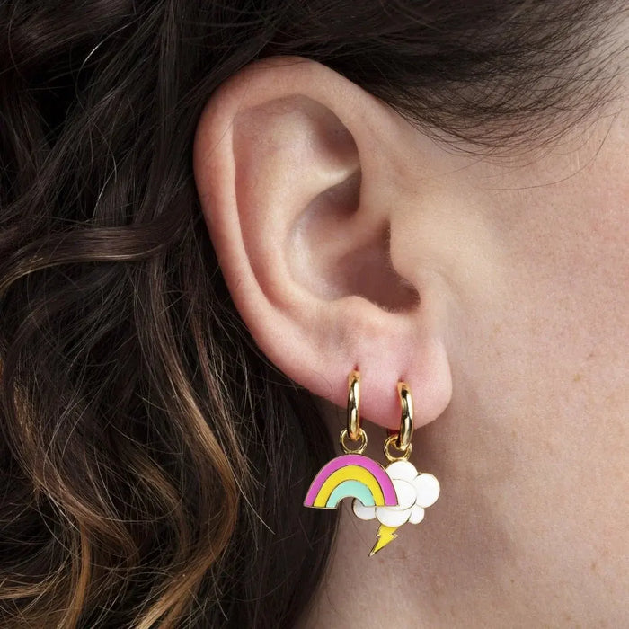 Ohrringe / Creolen / Hoops / Rainbow & Cloud — Statement-Schmuck in Gold