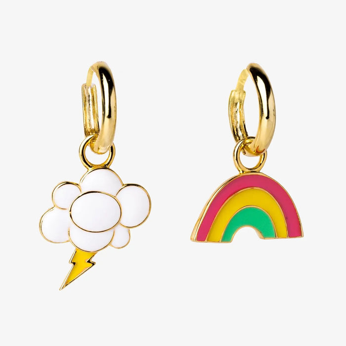 Ohrringe / Creolen / Hoops / Rainbow & Cloud — Statement-Schmuck in Gold