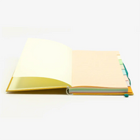 Rezepte-registerbuch-A5-280seiten-LINIERT-8Farben-cover-Retroacrylleinen-Farbe-Gelb-innenansicht-1