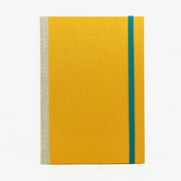 Rezepte-registerbuch-A5-280seiten-LINIERT-8Farben-cover-Retroacrylleinen-Farbe-Gelb