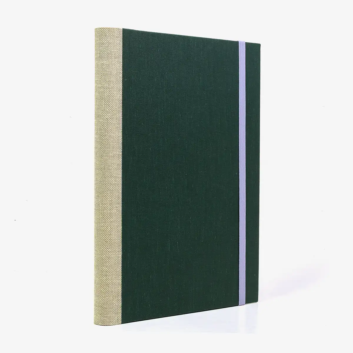 Rezepte-registerbuch-A5-280seiten-LINIERT-8Farben-cover-Retroacrylleinen-Farbe-dunklesgruen-SEITLICH-VON-hinten