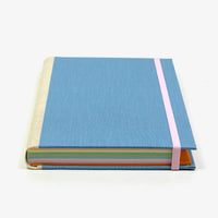 Rezepte-registerbuch-A5-280seiten-LINIERT-8Farben-cover-Retroacrylleinen-Farbe-hellesBlau-liegend