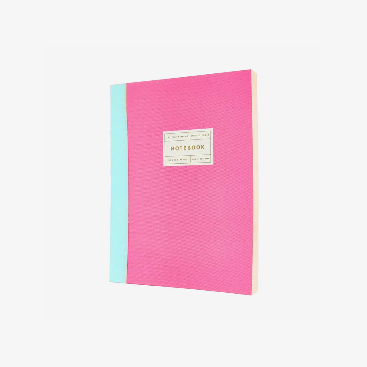 Rico-Design-Notizbuch-dotted-GroesseS-Neonpink-80Seiten-100gm2-Goldschnitt-cover-seitlich-von-vorn