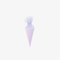 Schultüte  / Zuckertüte / Rohling / mit Tüllverschluss und Glitter / 20cm / violett