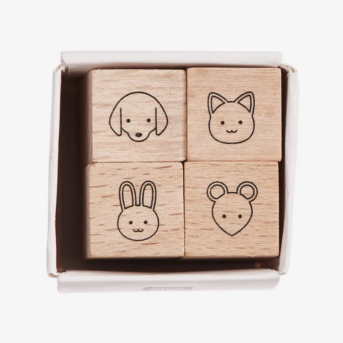 Rico-design-Mini-Stempelset-Tiere-3x3x3cm-4Stueck-Produktansicht-in-Verpackung