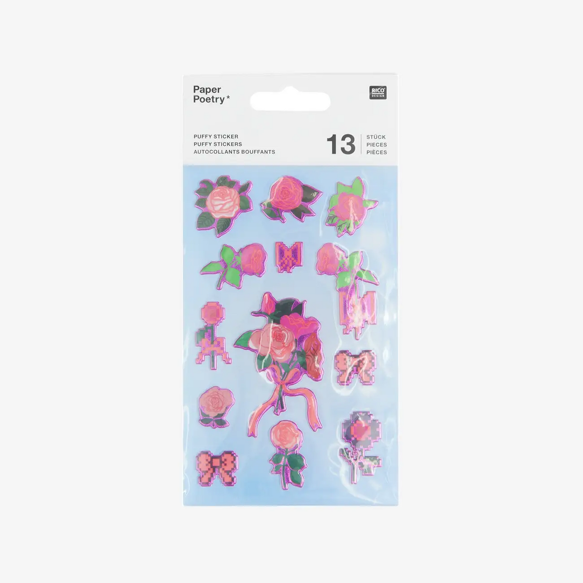 Rico-design-Paper-Poetry-Puffy-sticker-Rosen-1Stickerbogen-Produktansicht-in-verpackung