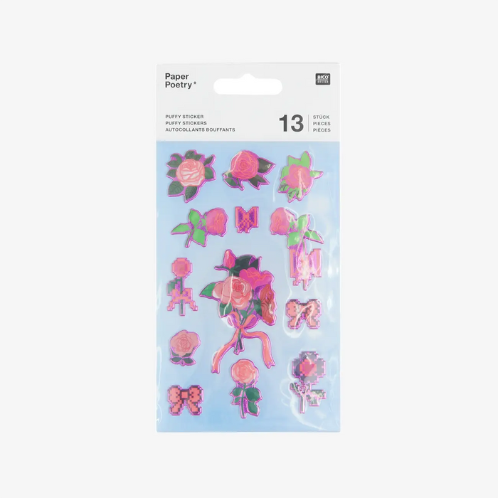 Rico-design-Paper-Poetry-Puffy-sticker-Rosen-1Stickerbogen-Produktansicht-in-verpackung