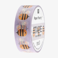 Washi Tape / Bienen lila / 1,5cm x 10m