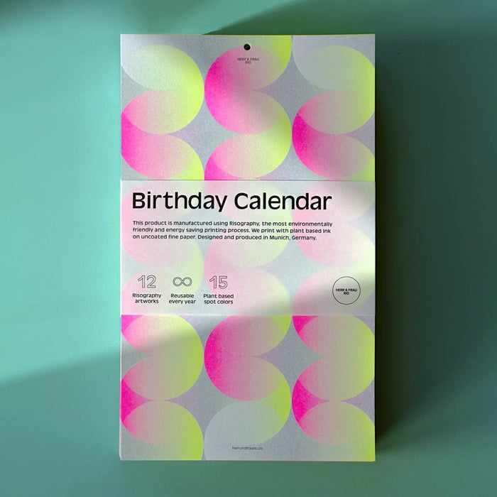 Wandkalender / immerwährender Geburtstagskalender / Herr und Frau Rio