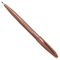 Pentel-Sign-Pen-S520-E-Faserschreiber-Braun-Stift-KAppe-Hinten-aufgesteckt