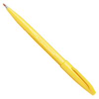 Pentel-Sign-Pen-S520-Y-Faserschreiber-Gelb-Stift-KAppe-Hinten-aufgesteckt