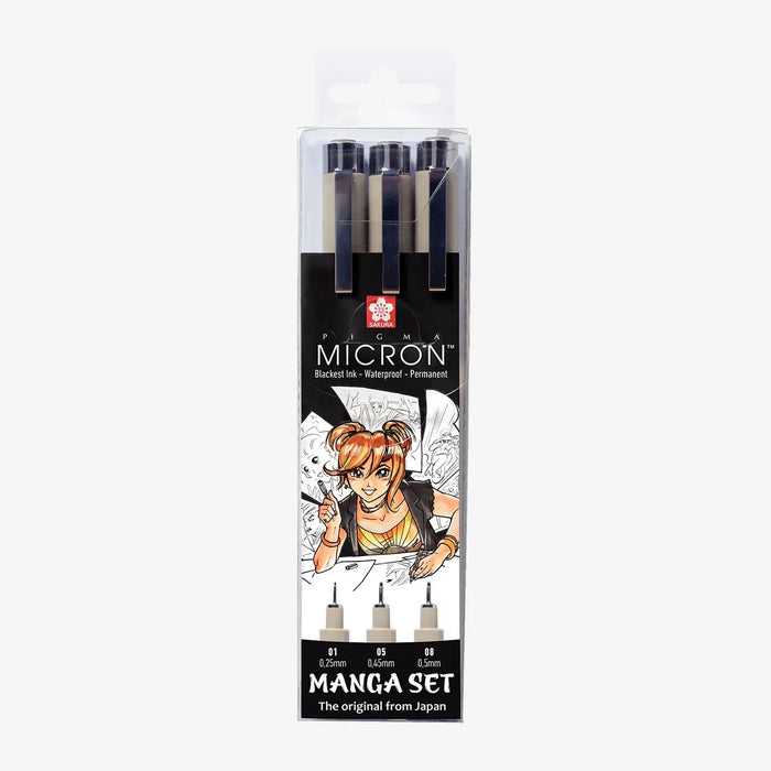 Sakura-Micron-Manga-Set-3Finelinern-Farbe-Schwarz-Strichstaerke-01-05-08-Produktansicht-in-Verpackung