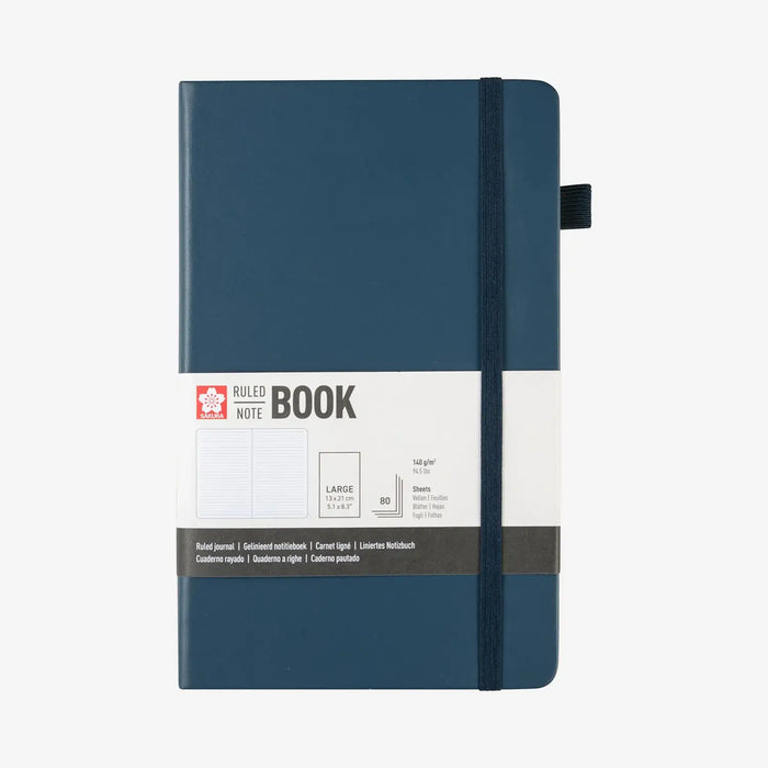 Sakura-Notizbuch-Liniert-140g-80Blatt-cover-Indigo-blau-Format-13x21cm-Cover-vorn-Produktansicht
