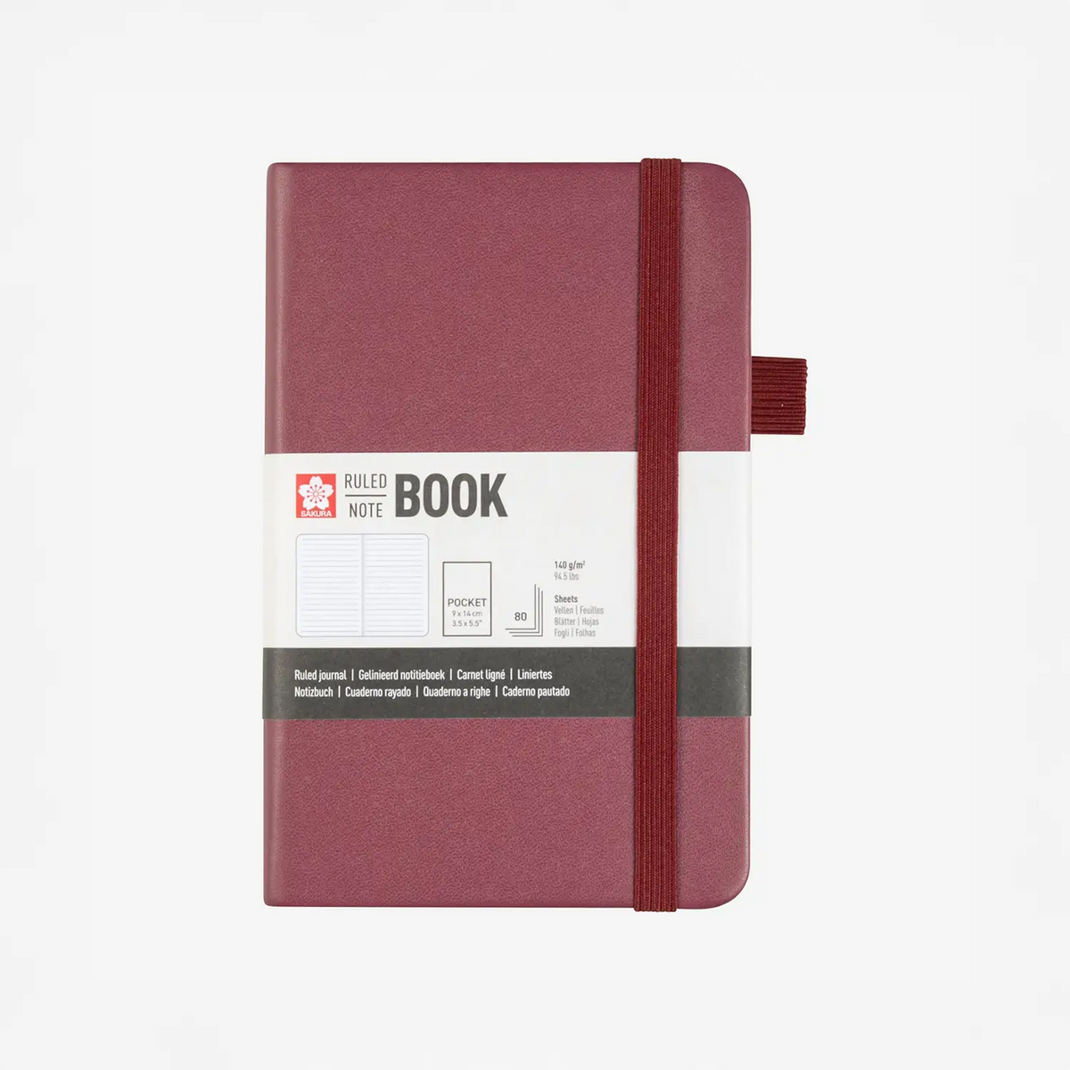 Sakura-Notizbuch-Liniert-140g-80Blatt-cover-Mulberry-Format-9x14cm-Cover-vorn-Produktansicht
