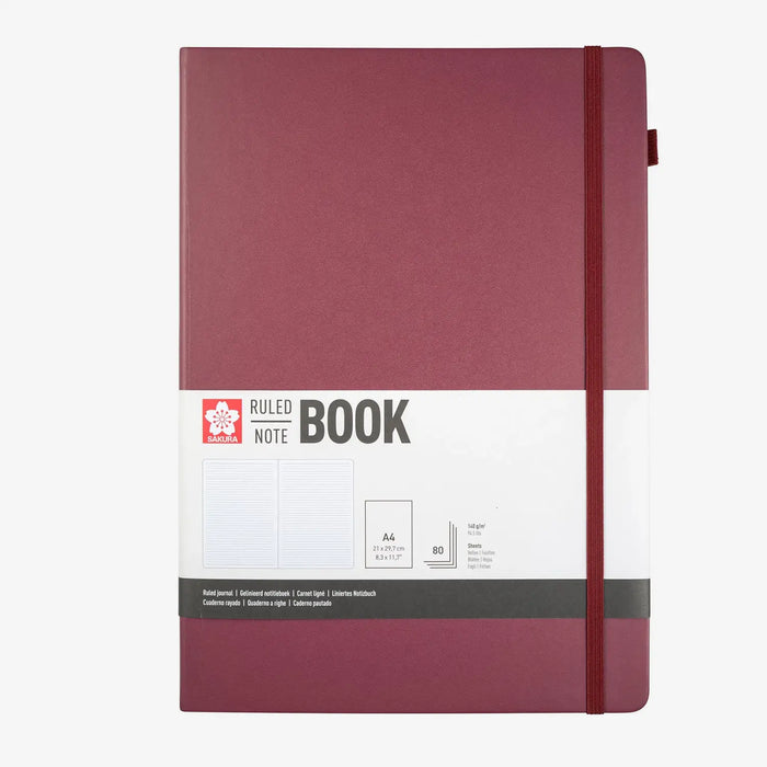 Sakura-Notizbuch-Liniert-140g-80Blatt-cover-Mulberry-Format-A4-Cover-vorn-Produktansicht