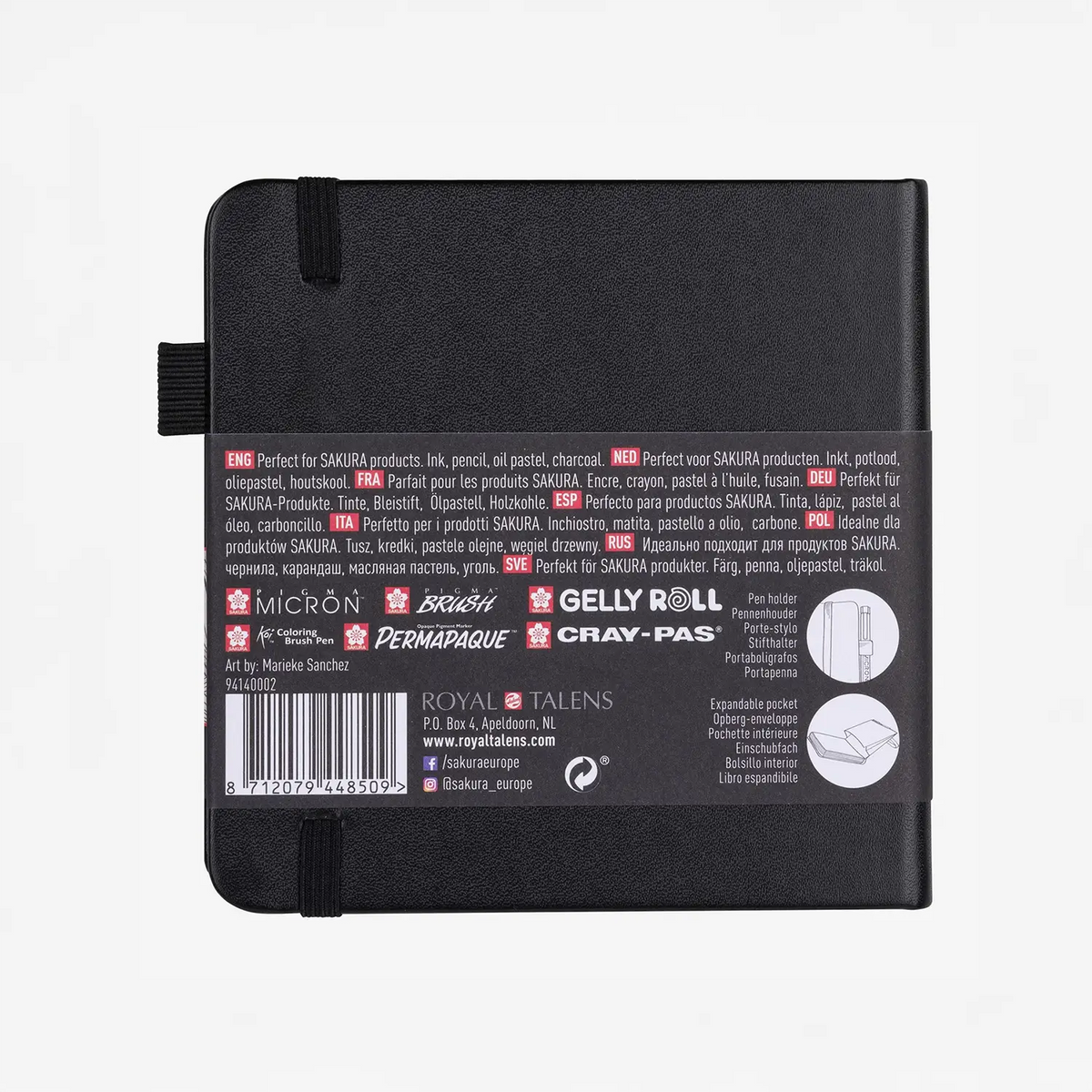 Sakura-Notizbuch-blanko-140g-80Blatt-cover-black-Format-12x12cm-Cover-hinten-Produktansicht
