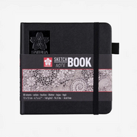Sakura-Notizbuch-blanko-140g-80Blatt-cover-black-Format-12x12cm-Cover-vorn-Produktansicht