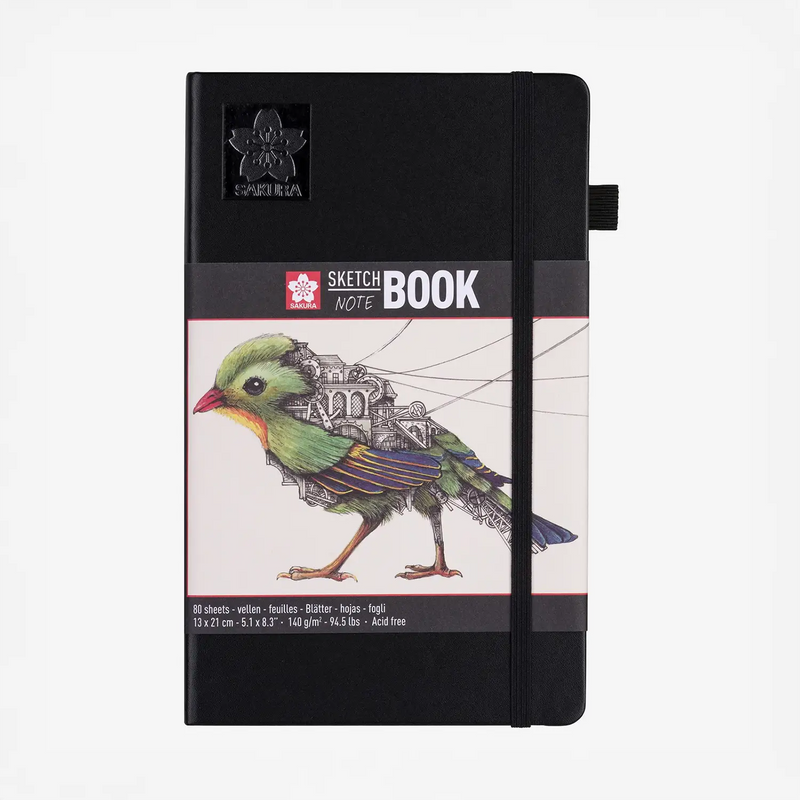 Sakura-Notizbuch-blanko-140g-80Blatt-cover-black-Format-13x21cm-Cover-vorn-Produktansicht