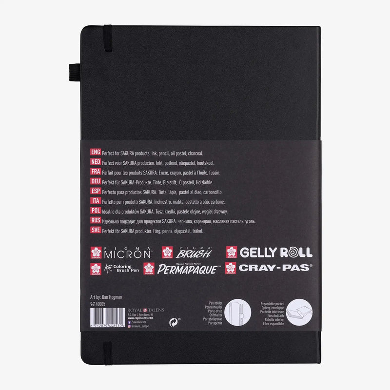 Sakura-Notizbuch-blanko-140g-80Blatt-cover-black-Format-A4-Cover-hinten-Produktansicht