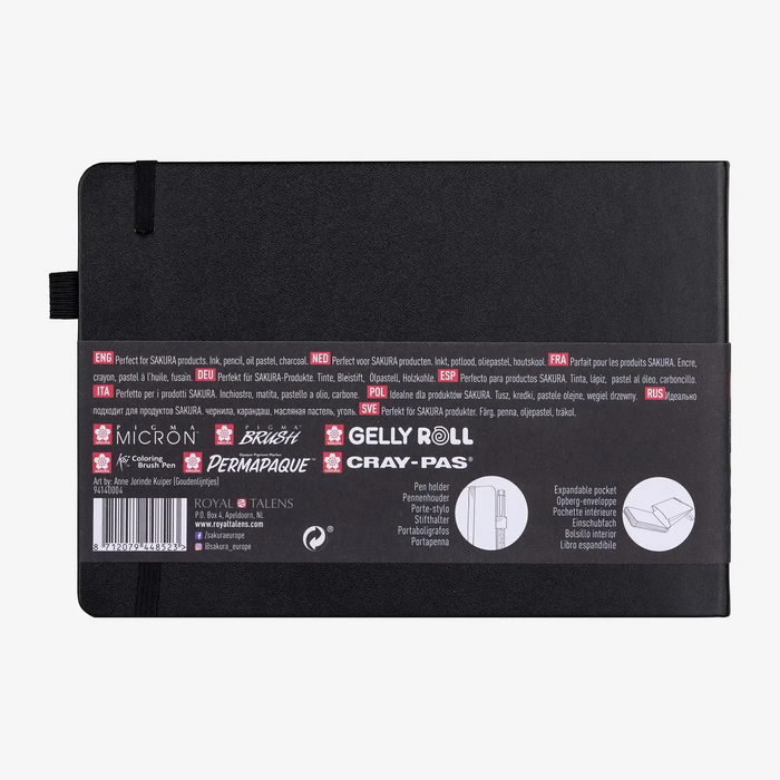 Sakura-Notizbuch-blanko-140g-80Blatt-cover-black-Format-A5quer-Cover-hinten-Produktansicht