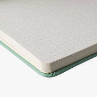 Sakura-Notizbuch-dotted-140g-80Blatt-cover-BlassePatina-Format-Detailansicht-dotted-PApier-von-derSeite_