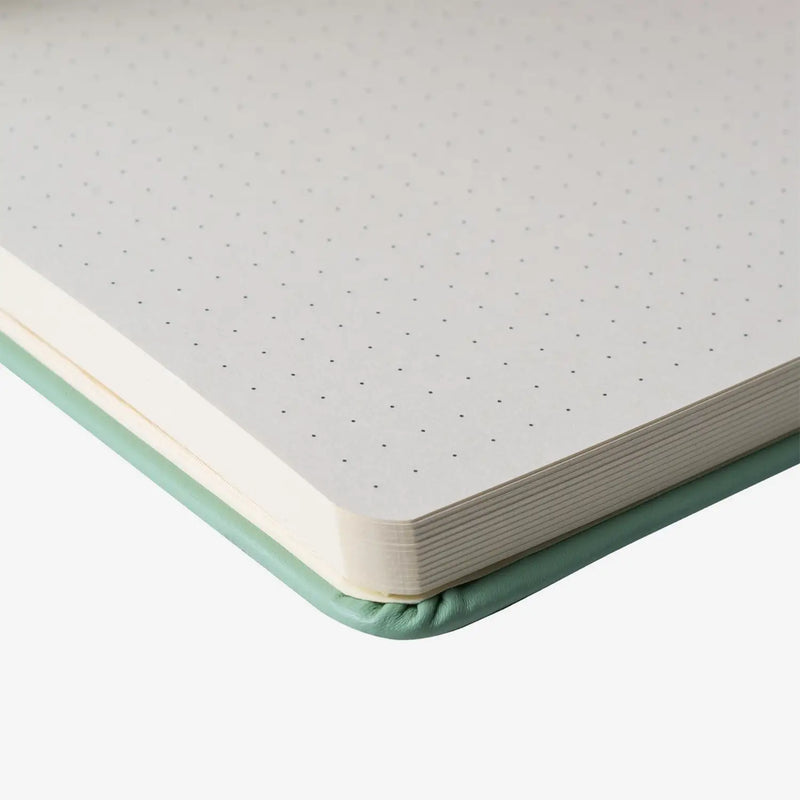 Sakura-Notizbuch-dotted-140g-80Blatt-cover-BlassePatina-Format-Detailansicht-dotted-PApier-von-derSeite_