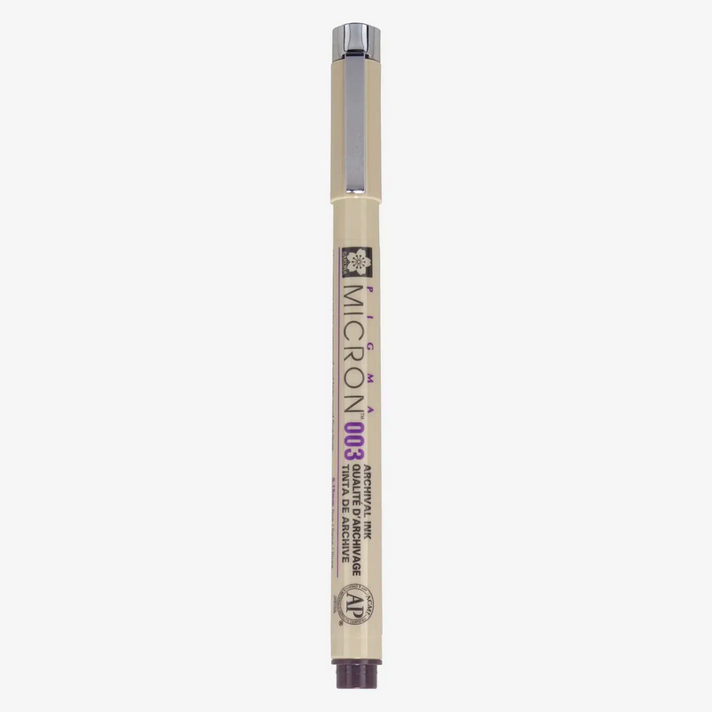 Sakura-Pigma-Micron-003-Fineliner-Schwarz-Stift-mit-Stiftekappe-Produktansicht