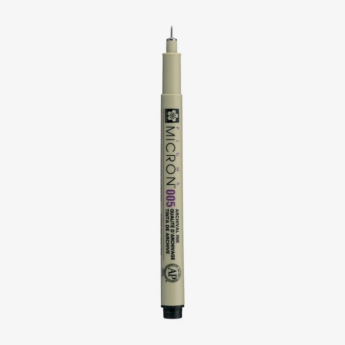 Sakura-Pigma-Micron-005-Fineliner-Schwarz-Stift-offen-Produktansicht