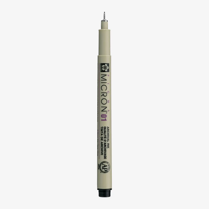 Sakura-Pigma-Micron-01-Fineliner-Schwarz-Stift-offen-Produktansicht