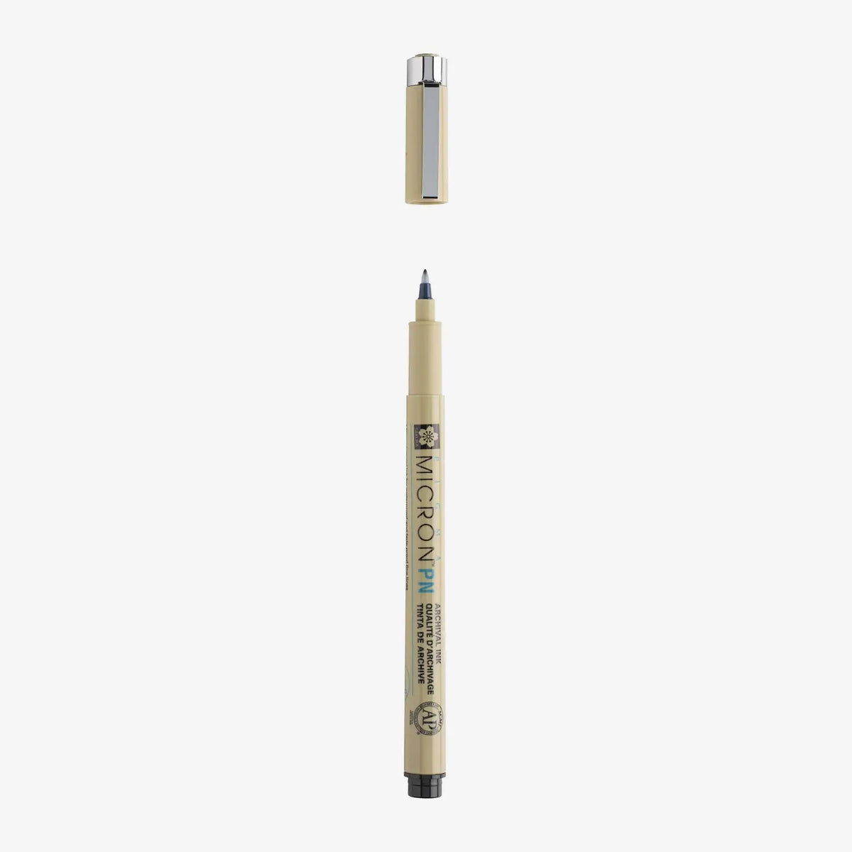 Sakura-Pigma-Micron-PN-Fineliner-Schwarz-Stift-offen-Produktansicht