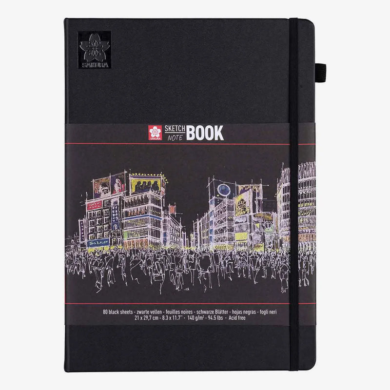Sakura-Sketch-Notebook-Black-Paper-21x29.7cm_140g_80Blatt_Produktansicht-cover-vorn