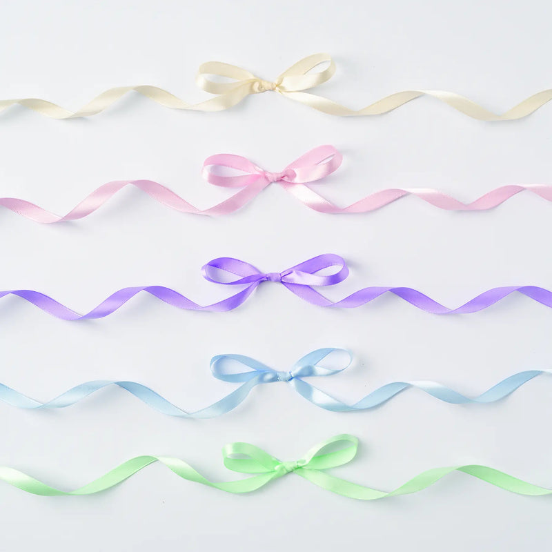 Satinbänder Pastell / 5 Farben sortiert / 10mm x 4 Meter