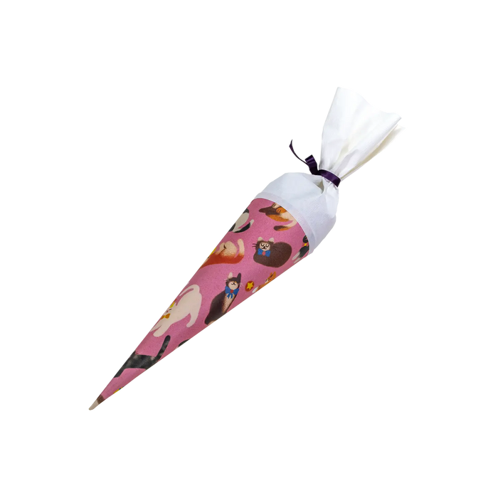 Schultuete-35cm-KAtzen-mit-weißer-tülle-und-satinband-1