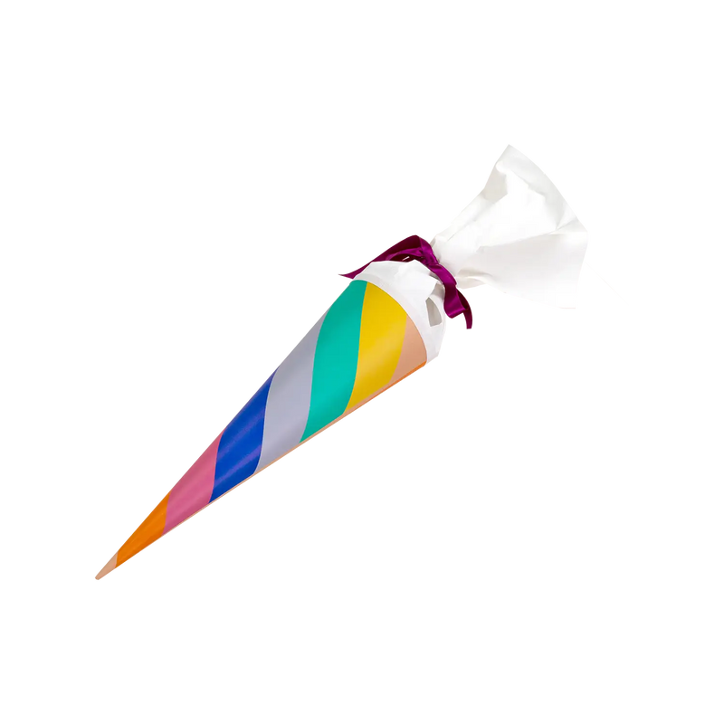 Schultuete-35cm-Streifen no2-mit-weißer-tülle-und-satinband-1