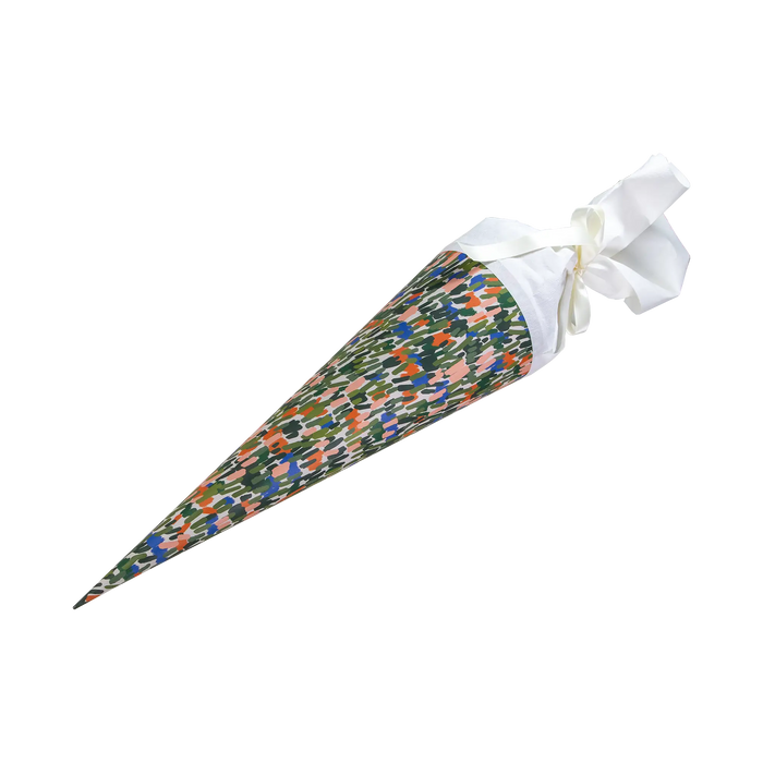 Schultuete-50cm-Wiese-abstrakt-mit-weißer-tülle-und-satinband-1