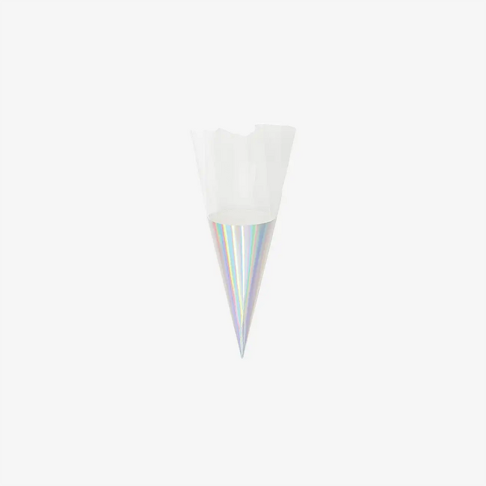Schultuete-Zuckertuete-Rohling-mit-Filzverschluss-20cm-Irisierend-Weiss-Produktansicht