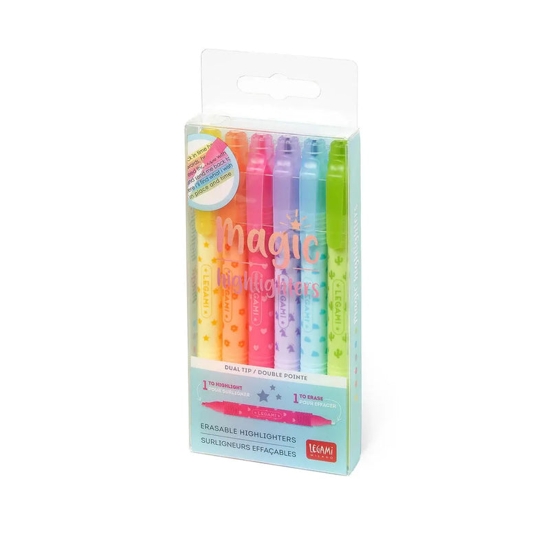 Set mit 6 löschbaren Textmarkern / Magic Highlighters