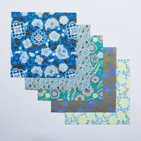 Shogado-Origami-Set-GARDEN-blue-10Blaetter-5Motive-x2-Origam-iaus-Yuzen-Papier-Format-15cm-x-15cm-Inhalt