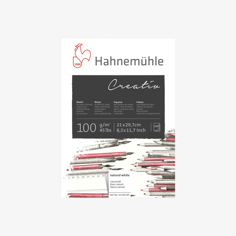 Skizzenblock-100grm-Hahnemuehle-Creative-100blatt-A4-Cover-Front-Produktansicht