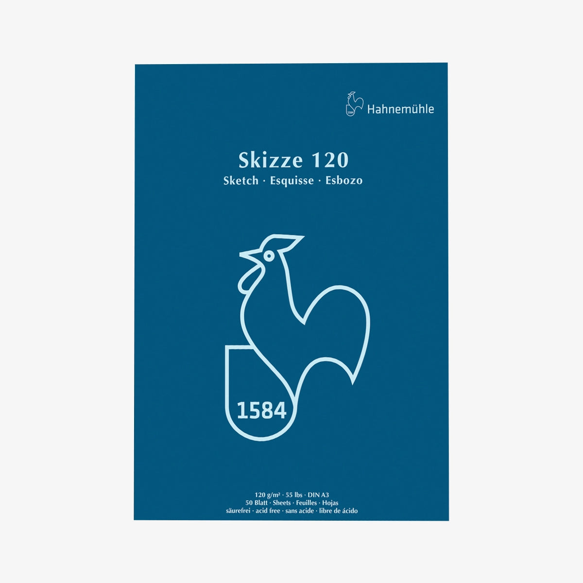 Skizzenblock-120grm-Hahnemuehle-Skizze120-50blatt-A3-Cover-Front-Produktansicht